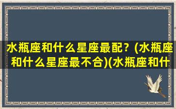 水瓶座和什么星座最配？(水瓶座和什么星座最不合)(水瓶座和什么星座更配)