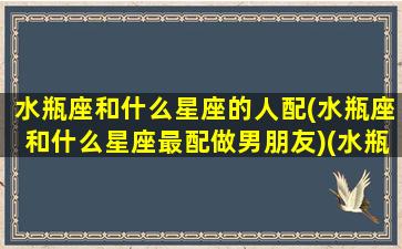 水瓶座和什么星座的人配(水瓶座和什么星座最配做男朋友)(水瓶座跟什么星座最配)