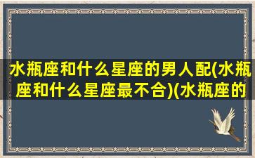 水瓶座和什么星座的男人配(水瓶座和什么星座最不合)(水瓶座的男生与什么星座的男生合适朋友)