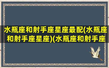 水瓶座和射手座星座最配(水瓶座和射手座星座)(水瓶座和射手座的配对率)