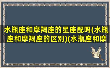 水瓶座和摩羯座的星座配吗(水瓶座和摩羯座的区别)(水瓶座和摩羯座配不配做情侣)