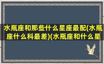 水瓶座和那些什么星座最配(水瓶座什么科最差)(水瓶座和什么星座比较搭)