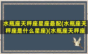 水瓶座天秤座星座最配(水瓶座天秤座是什么星座)(水瓶座天秤座配吗)