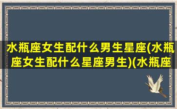 水瓶座女生配什么男生星座(水瓶座女生配什么星座男生)(水瓶座女应该配什么星座男)