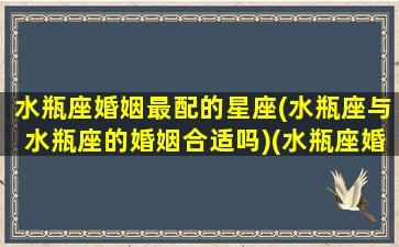 水瓶座婚姻最配的星座(水瓶座与水瓶座的婚姻合适吗)(水瓶座婚姻配对)