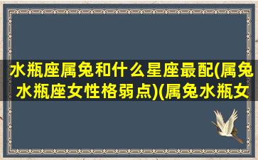 水瓶座属兔和什么星座最配(属兔水瓶座女性格弱点)(属兔水瓶女重感情吗)