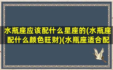 水瓶座应该配什么星座的(水瓶座配什么颜色旺财)(水瓶座适合配什么星座)