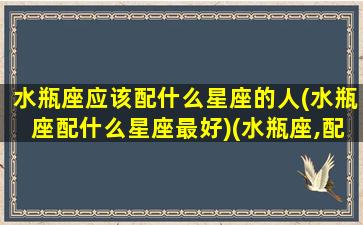 水瓶座应该配什么星座的人(水瓶座配什么星座最好)(水瓶座,配什么星座)