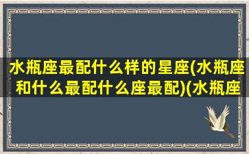 水瓶座最配什么样的星座(水瓶座和什么最配什么座最配)(水瓶座最搭配的星座是什么星座)