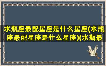 水瓶座最配星座是什么星座(水瓶座最配星座是什么星座)(水瓶最配的星座排名)