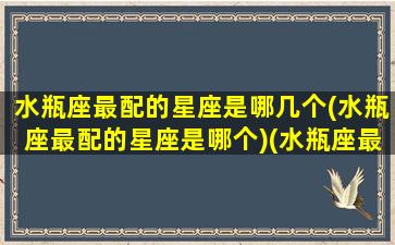 水瓶座最配的星座是哪几个(水瓶座最配的星座是哪个)(水瓶座最最配什么星座)