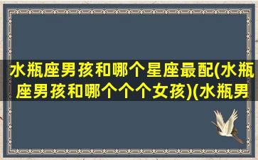 水瓶座男孩和哪个星座最配(水瓶座男孩和哪个个个女孩)(水瓶男与哪个星座的女孩最合适)