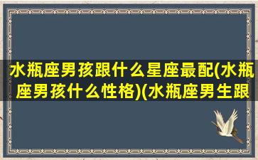 水瓶座男孩跟什么星座最配(水瓶座男孩什么性格)(水瓶座男生跟什么座最配对)