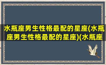 水瓶座男生性格最配的星座(水瓶座男生性格最配的星座)(水瓶座男生最配什么座女生)