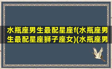 水瓶座男生最配星座f(水瓶座男生最配星座狮子座女)(水瓶座男生最般配的星座)