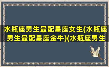 水瓶座男生最配星座女生(水瓶座男生最配星座金牛)(水瓶座男生最配的女生)