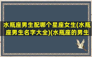 水瓶座男生配哪个星座女生(水瓶座男生名字大全)(水瓶座的男生跟什么星座的女生最般配)