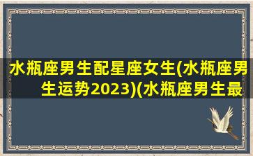 水瓶座男生配星座女生(水瓶座男生运势2023)(水瓶座男生最配)