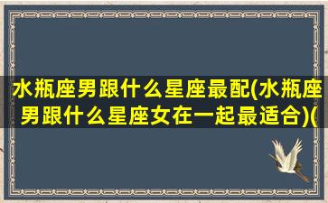 水瓶座男跟什么星座最配(水瓶座男跟什么星座女在一起最适合)(水瓶男和什么星座最配)