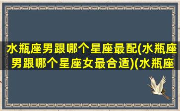 水瓶座男跟哪个星座最配(水瓶座男跟哪个星座女最合适)(水瓶座男和哪个星座最匹配)