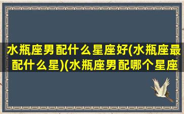 水瓶座男配什么星座好(水瓶座最配什么星)(水瓶座男配哪个星座)