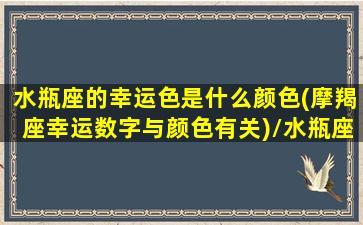 水瓶座的幸运色是什么颜色(摩羯座幸运数字与颜色有关)/水瓶座的幸运色是什么颜色(摩羯座幸运数字与颜色有关)-我的网站