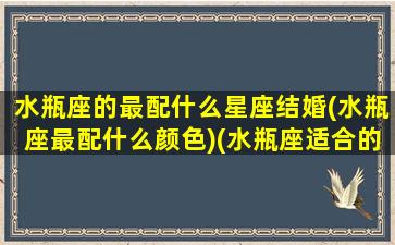 水瓶座的最配什么星座结婚(水瓶座最配什么颜色)(水瓶座适合的婚配星座)