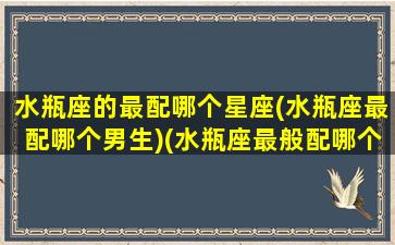 水瓶座的最配哪个星座(水瓶座最配哪个男生)(水瓶座最般配哪个星座)