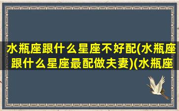 水瓶座跟什么星座不好配(水瓶座跟什么星座最配做夫妻)(水瓶座跟什么星座最不合)