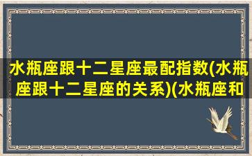水瓶座跟十二星座最配指数(水瓶座跟十二星座的关系)(水瓶座和12星座的恋爱关系)