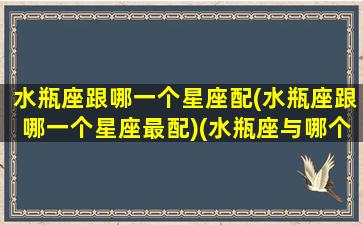 水瓶座跟哪一个星座配(水瓶座跟哪一个星座最配)(水瓶座与哪个星座般配)