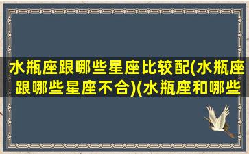 水瓶座跟哪些星座比较配(水瓶座跟哪些星座不合)(水瓶座和哪些星座配对)