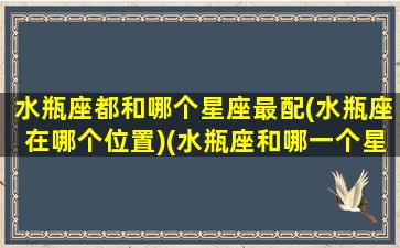 水瓶座都和哪个星座最配(水瓶座在哪个位置)(水瓶座和哪一个星座最配)