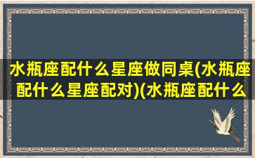 水瓶座配什么星座做同桌(水瓶座配什么星座配对)(水瓶座配什么星座合适)