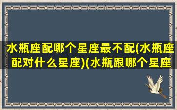水瓶座配哪个星座最不配(水瓶座配对什么星座)(水瓶跟哪个星座最不配)