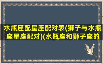 水瓶座配星座配对表(狮子与水瓶座星座配对)(水瓶座和狮子座的匹配度是多少)