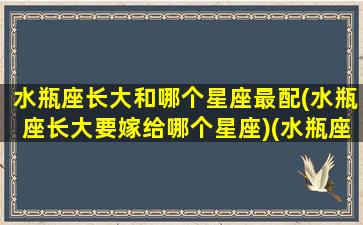 水瓶座长大和哪个星座最配(水瓶座长大要嫁给哪个星座)(水瓶座长大后嫁给谁)