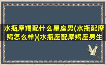 水瓶摩羯配什么星座男(水瓶配摩羯怎么样)(水瓶座配摩羯座男生)