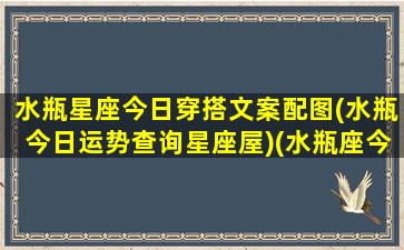 水瓶星座今日穿搭文案配图(水瓶今日运势查询星座屋)(水瓶座今日穿什么颜色衣服)