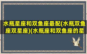水瓶星座和双鱼座最配(水瓶双鱼座双星座)(水瓶座和双鱼座的星座)