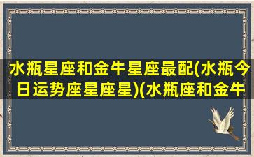 水瓶星座和金牛星座最配(水瓶今日运势座星座星)(水瓶座和金牛座配对指数是多少)