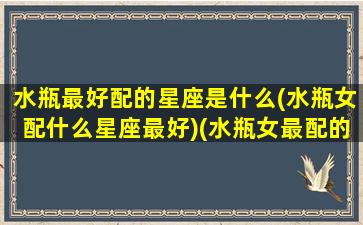 水瓶最好配的星座是什么(水瓶女配什么星座最好)(水瓶女最配的星座是什么星座配对)