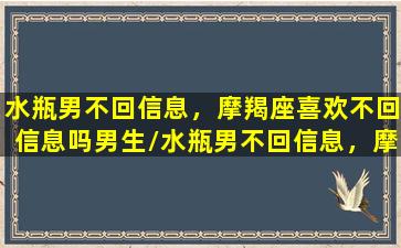 水瓶男不回信息，摩羯座喜欢不回信息吗男生/水瓶男不回信息，摩羯座喜欢不回信息吗男生-我的网站