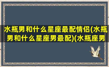 水瓶男和什么星座最配情侣(水瓶男和什么星座男最配)(水瓶座男和什么座是最佳情侣)