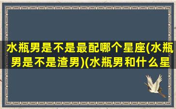 水瓶男是不是最配哪个星座(水瓶男是不是渣男)(水瓶男和什么星座是绝配)