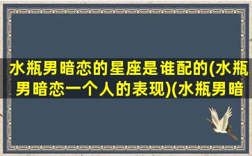 水瓶男暗恋的星座是谁配的(水瓶男暗恋一个人的表现)(水瓶男暗恋一个人会隐藏多深)