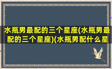 水瓶男最配的三个星座(水瓶男最配的三个星座)(水瓶男配什么星座最合适)