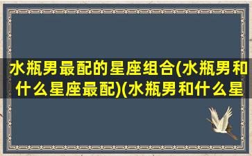 水瓶男最配的星座组合(水瓶男和什么星座最配)(水瓶男和什么星座最配当情侣)