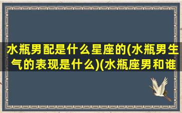 水瓶男配是什么星座的(水瓶男生气的表现是什么)(水瓶座男和谁配)