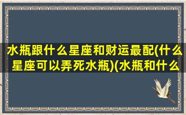 水瓶跟什么星座和财运最配(什么星座可以弄死水瓶)(水瓶和什么星座最合适)